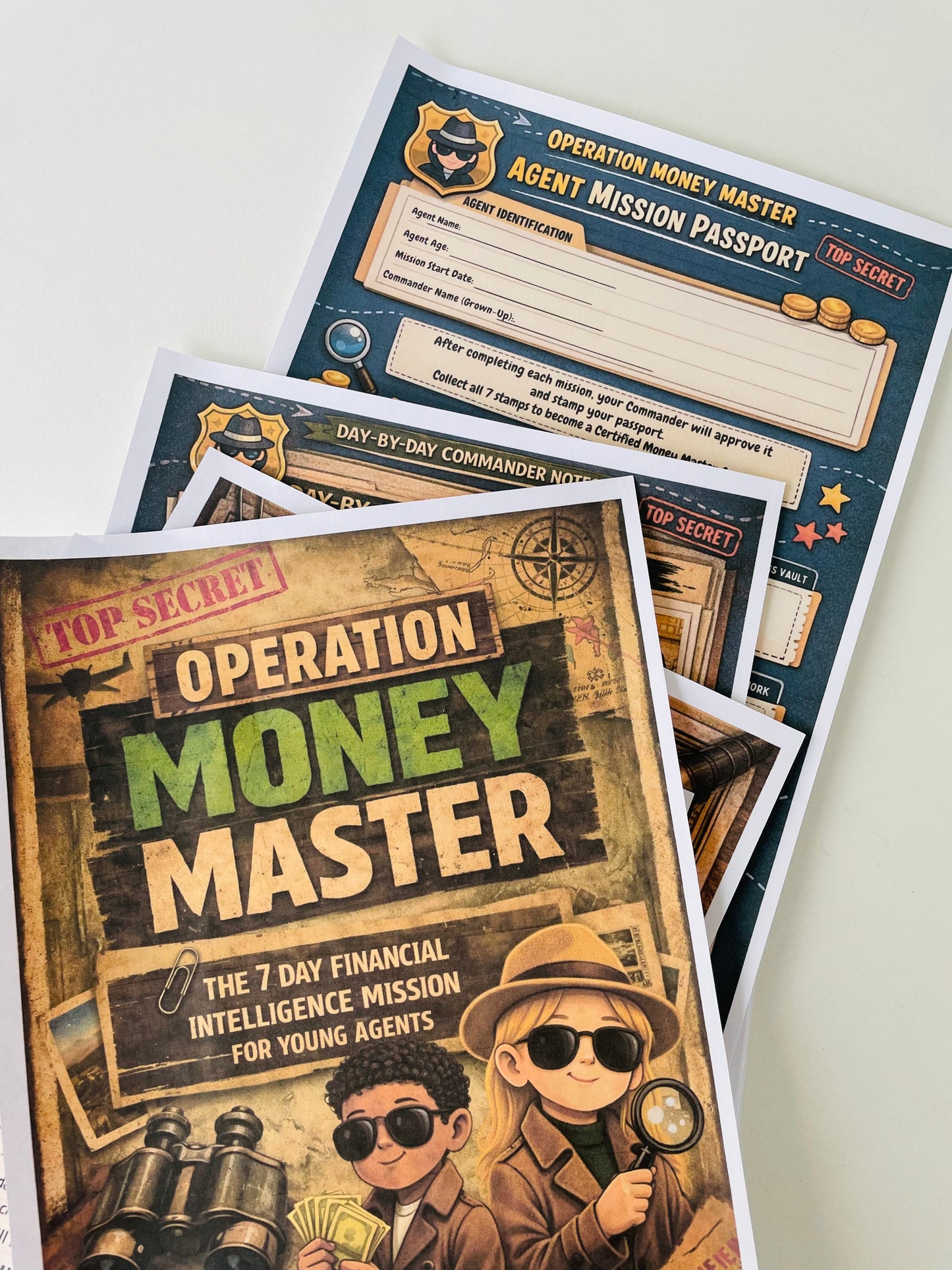 Operation Money Master - 7 day Printable Spy Themed Mission Pack