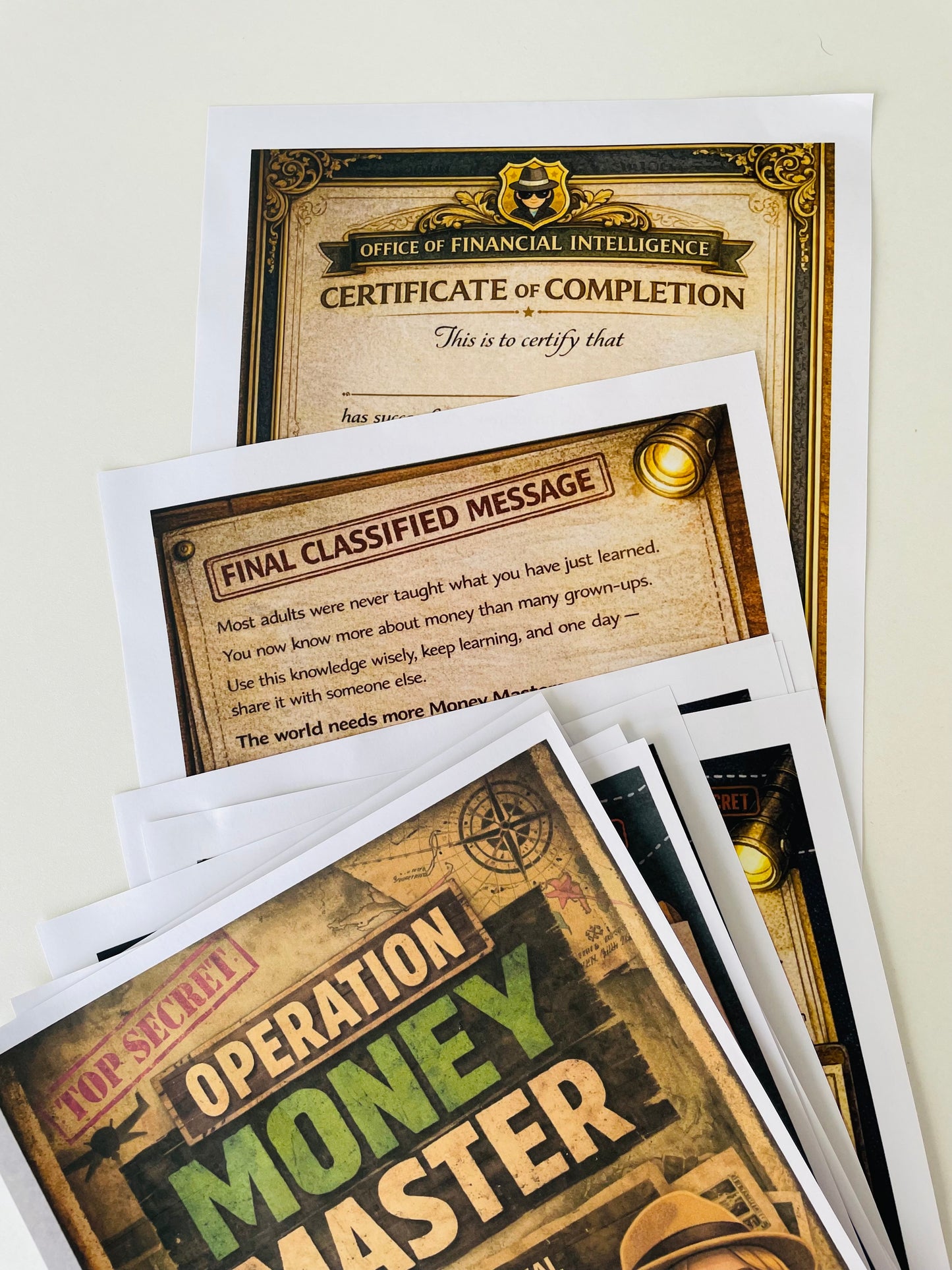 Operation Money Master - 7 day Printable Spy Themed Mission Pack
