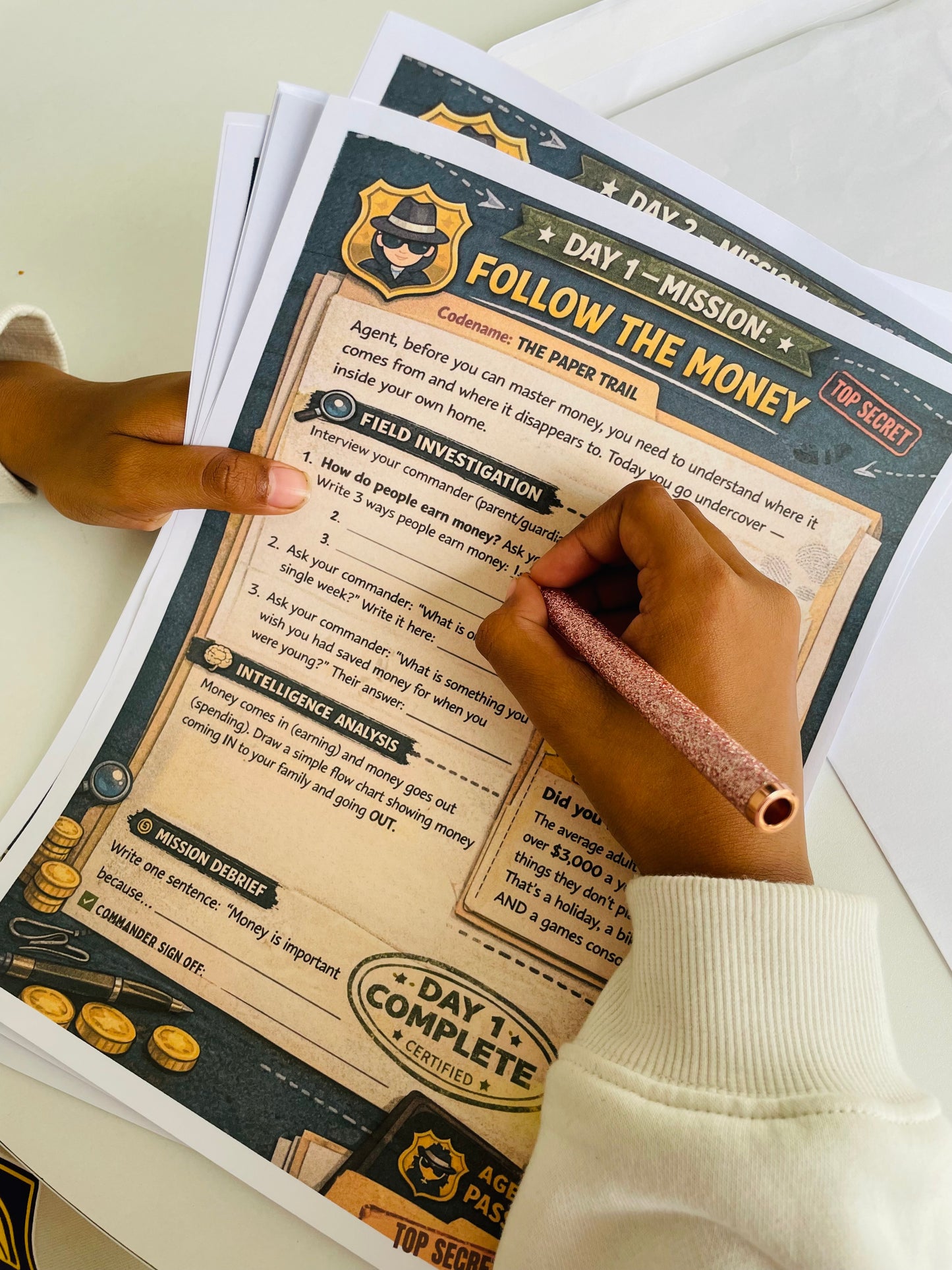 Operation Money Master - 7 day Printable Spy Themed Mission Pack